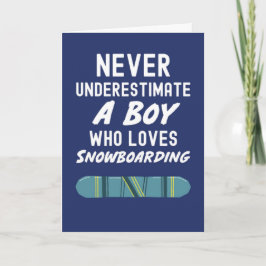 Süße Navyblaue Snowboarder-Karten für Jungen Kinde Karte