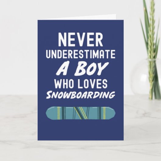 Süße Navyblaue Snowboarder-Karten für Jungen Kinde Karte (Vorderseite)