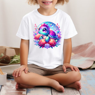 Süße Neon-Baby-Meereschildkröten-Illustration T-Sh Baby T-shirt