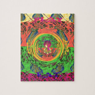 Süße, nette und liebevolle Floralmotiv-Kunstprint- Puzzle