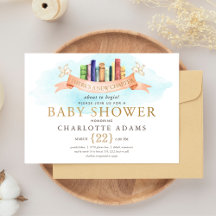 Süße neue Kapitelbücher Baby Shower Einladung