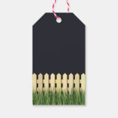 Süße neue Zuhause mit Zaun und Garten Geschenkanhänger (Rückseite)