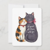 Süße Neun-Leben-Katzen Valentinstag Katzenliebhabe Feiertagskarte (Vorderseite)