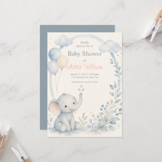 Süße neutrale Babyparty-Vorlage für Jungen Einladung