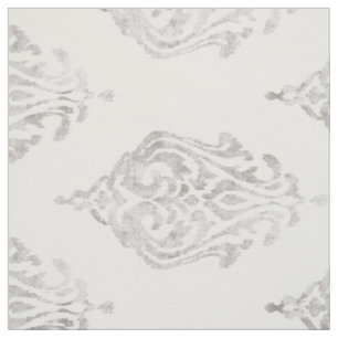 Süße neutrale beige Damast-Ikat-Stammesmuster Stoff