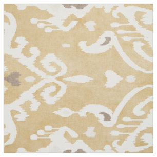 Süße neutrale gelbe beige Ikat-Stammesmuster Stoff
