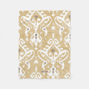 Süße neutrale gold-beige Ikat-Stammesmuster Fleecedecke