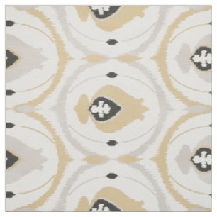 Süße neutrale graue und beige ikat-tribalmuster stoff
