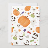 Süße neutrale Halloween-Kleinkind-Baby-Party Einladung (Rückseite)
