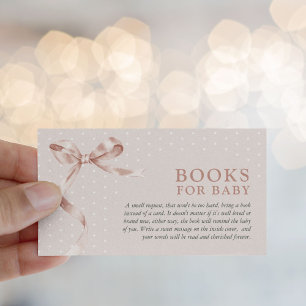 Süße neutrale Schleifen-Buch-Anfrage Baby Shower Begleitkarte