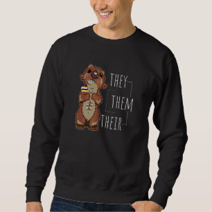 Süße nicht-binäre Otter Sie Ihnen Ihr Agender Gesc Sweatshirt