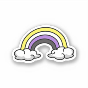 Süße nichtbinäre Regenbogen Aufkleber
