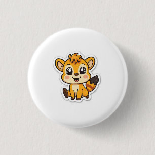 Süße niedliche Baby-Fuchs-Cartoon-Illustration-Tas Button