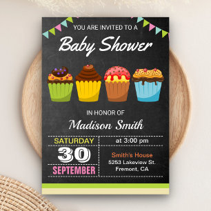 Süße niedliche Cupcake-Baby-Shower-Einladung Einladung