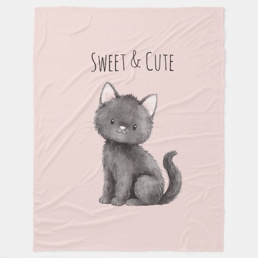 Süße niedliche graue Katze Fleecedecke (Vorderseite)
