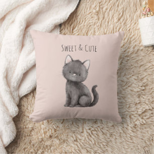 Süße niedliche graue Katze Kissen