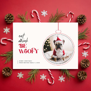 Süße niedliche lustige Hunde-Foto-Weihnachten Feiertagskarte