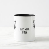 Süße niedliche Nerd-Katze mit Brille Kaffeetasse (Zentrum)