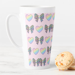  süße niedliche Regenbogen-Herzen Pastell-Verlauf  Milchtasse
