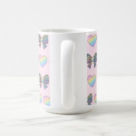  süße niedliche Regenbogenherzen Pastellverlauf Mu Kaffeetasse
