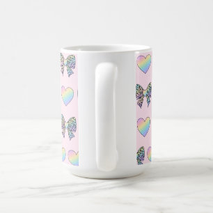  süße niedliche Regenbogenherzen Pastellverlauf Mu Kaffeetasse