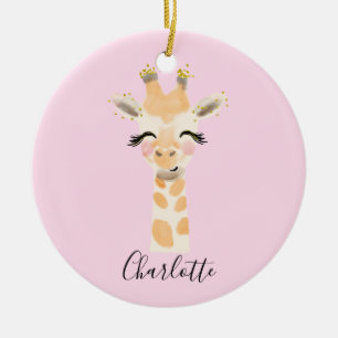 Süße niedliche und girly Pastell-Rosa-Baby-Giraffe Keramik Ornament