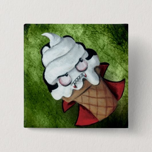 Süße niedliche Vampire-Eiscreme Button (Vorderseite)