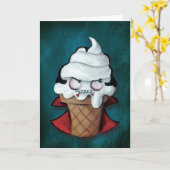 Süße niedliche Vampire-Eiscreme Karte (Gelbe Blume)
