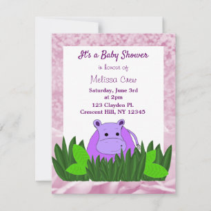 Süße Nilpferd-Baby-Shower-Einladung Einladung