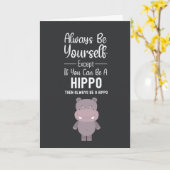 Süße Nilpferd Karten Humor Flusspferd Lustiges Tie (Gelbe Blume)