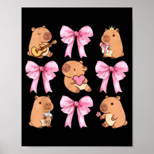 Süße Nk Kokette Schleife Kawaii Capybara Liebhaber Poster