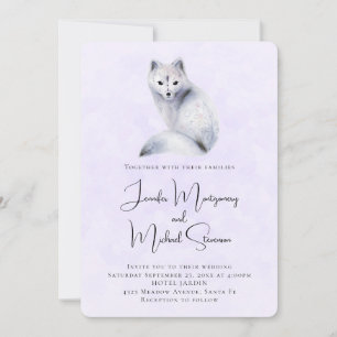 Süße nordische Hochzeit mit floralen Designs Fuchs Einladung
