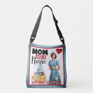 Süße nostalgische Krankenschwester Pinup_ Mama un Tragetaschen Mit Langen Trägern