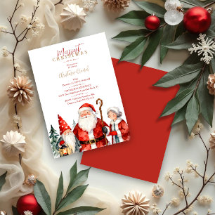 Süße nostalgische Santa-Gnom-Weihnachtsbrunch TMF2 Einladung