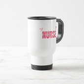 Süße Notfallkrankenschwester mit rosa Schleife und Reisebecher (VorderseiteRechts)