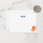 Süße Octopus-Cartoon-Monogramm Mitteilungskarte (Vorderseite/Rückseite Beispiel)