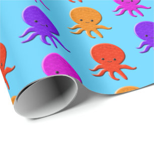 Süße Octopus-Zeichnungen Benutzerdefiniert Geschenkpapier