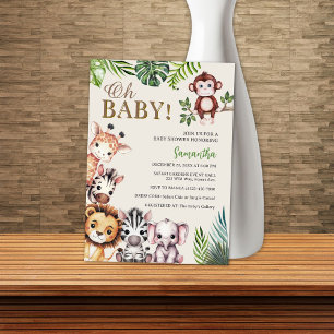 Süße Oh Baby Dschungel Safari Tiere Baby Shower Einladung