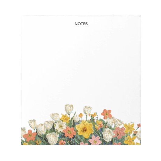 Süße Öl-Impasto-Blumen personalisiert  Notizblock (Vorderseite)