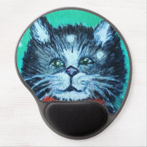 Süße Ölmalerei-Katze mit Vogel-Weihnachtsgruß