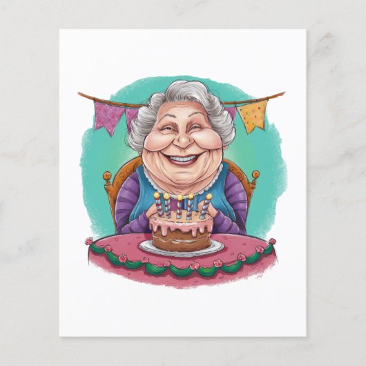 Süße Oma Geburtstagstorte Geschenk Flyer (Vorne)