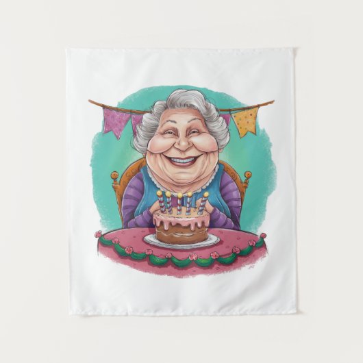 Süße Oma Geburtstagstorte Geschenk Wandteppich (Vorderseite)