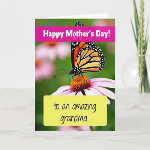 Süße Oma Schmetterling Karte