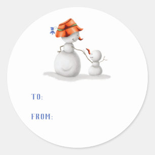 Süße Oma Schneemann Weihnachten An Von Runder Aufkleber