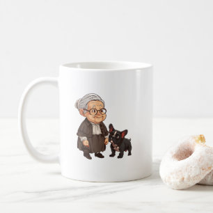 Süße Oma und Französische Bulldogge Kaffeetasse