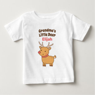 Süße Oma's kleines Reh, Rentier Gekritzel Baby T-shirt