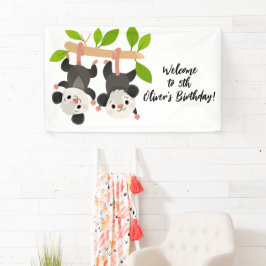 Süße Opossums Personalisierte Geburtstagsbegrüßung Banner