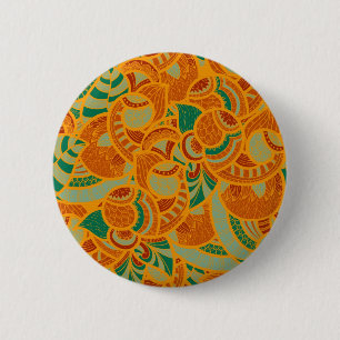 Süße orange abstrakte nahtlose Blumen Button