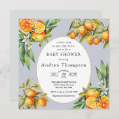 Süsse | Orange Baby Dusche Einladung (Vorne/Hinten)