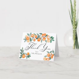 Süsse | Orange Baby Dusche Vielen Dank Dankeskarte